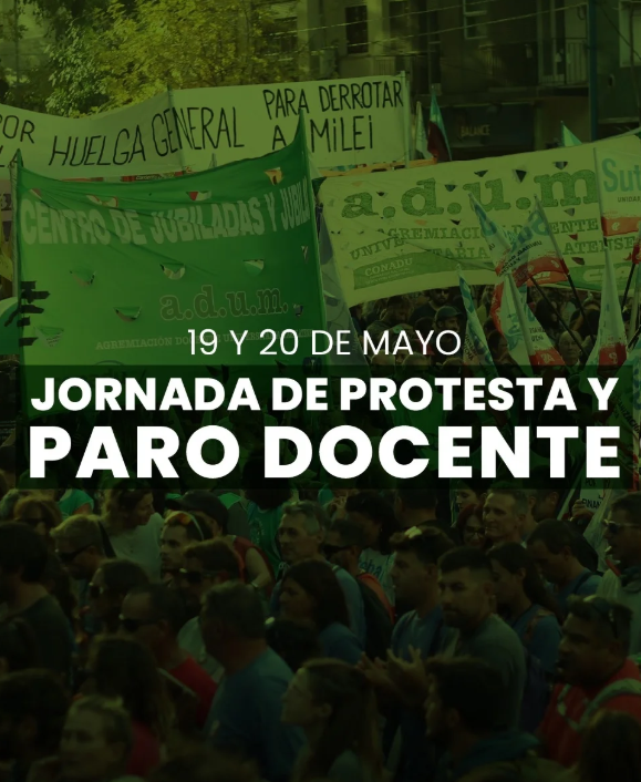 Jornada de Protesta el 19 – Paro total martes 20 de mayo