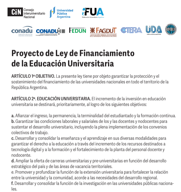 Presentación del Proyecto de Ley de Financiamiento Universitario