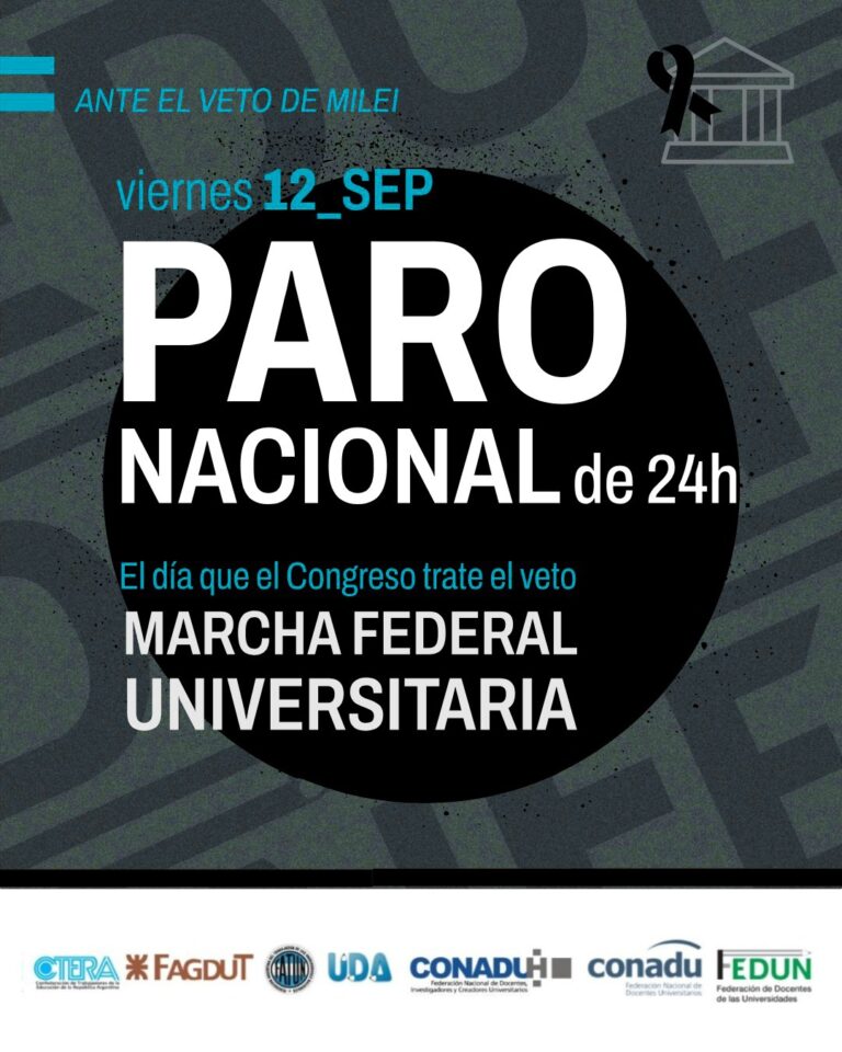 HAY VETO – HAY PARO EL VIERNES 12