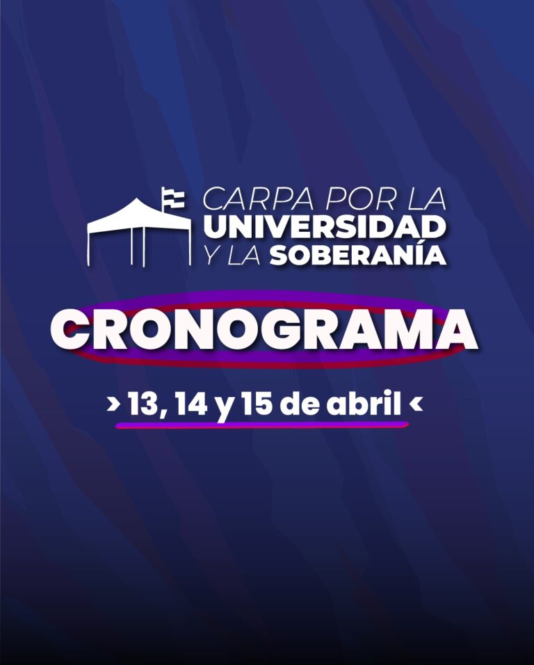 13, 14 y 15 de abril: Carpa por la Universidad