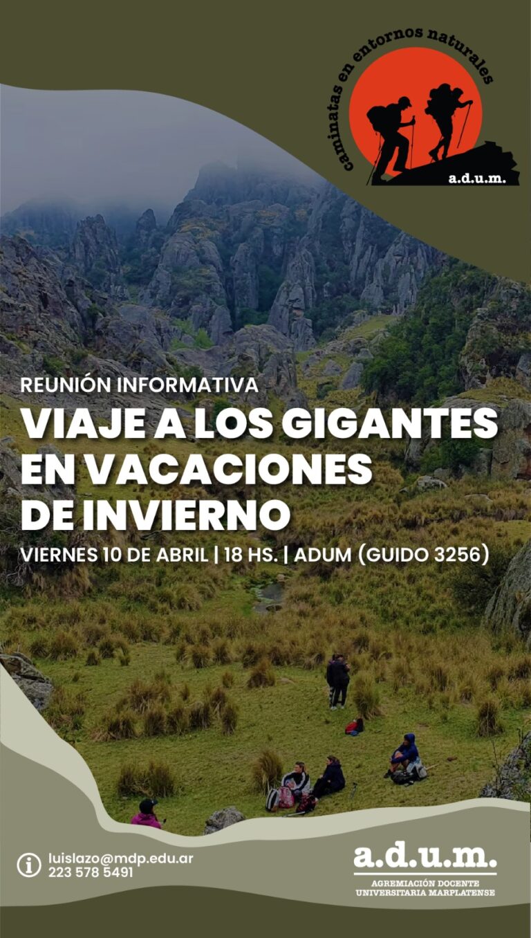 Reunión informativa – Viaje a Los Gigantes – Tanti – Córdoba