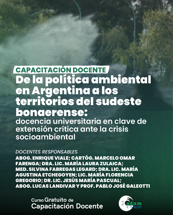 Nuevo curso gratuito de adum “Docencia universitaria desde la extensión crítica ante la crisis socioambiental”‘