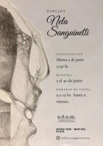 Invitación a la exposición “Dibujos de Nela Sanguinetti”
