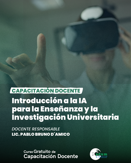 Nuevo curso de adum “Introducción a la IA para la docencia e investigación universitaria”
