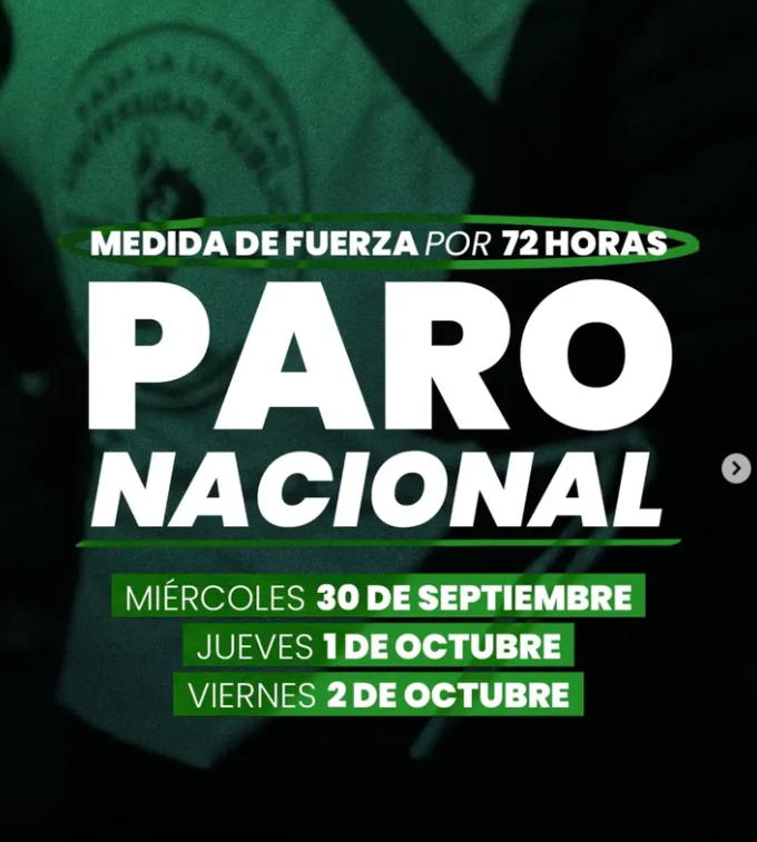 PARO NACIONAL 72hs