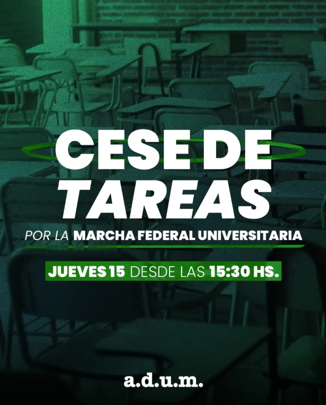 CESE DE TAREAS 15/10 15.30hs